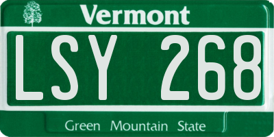 VT license plate LSY268
