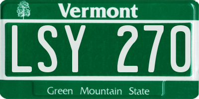 VT license plate LSY270