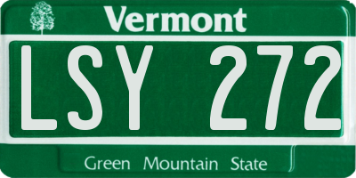 VT license plate LSY272