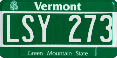 VT license plate LSY273