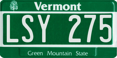 VT license plate LSY275