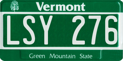 VT license plate LSY276