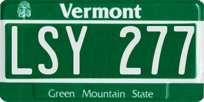 VT license plate LSY277