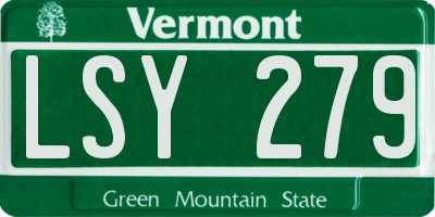 VT license plate LSY279