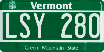 VT license plate LSY280