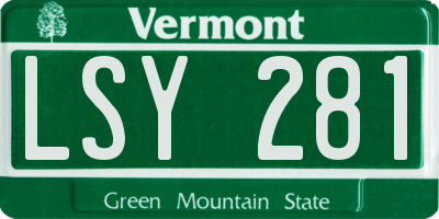 VT license plate LSY281