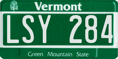 VT license plate LSY284