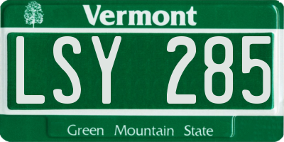 VT license plate LSY285