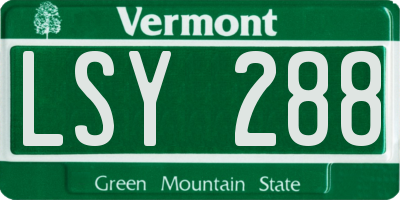 VT license plate LSY288