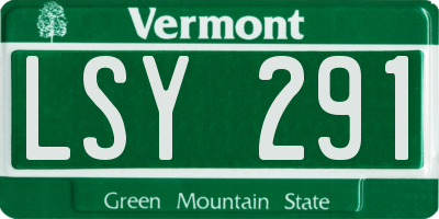 VT license plate LSY291