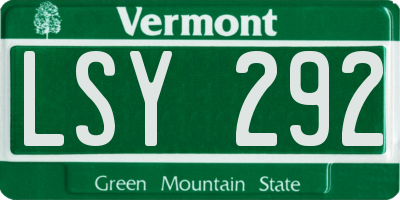 VT license plate LSY292
