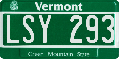 VT license plate LSY293