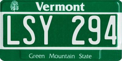 VT license plate LSY294