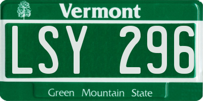 VT license plate LSY296