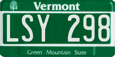 VT license plate LSY298