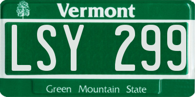 VT license plate LSY299