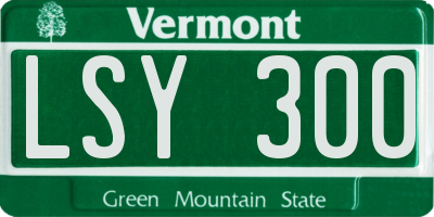 VT license plate LSY300