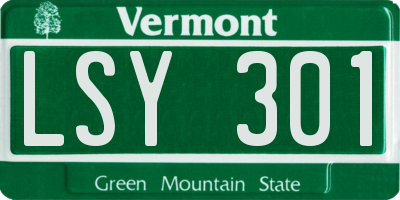 VT license plate LSY301