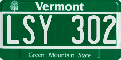 VT license plate LSY302