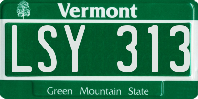 VT license plate LSY313