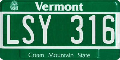 VT license plate LSY316