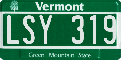 VT license plate LSY319