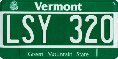 VT license plate LSY320