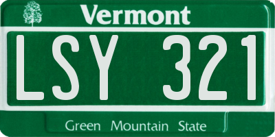 VT license plate LSY321
