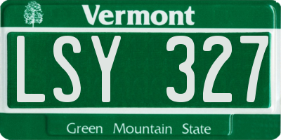 VT license plate LSY327