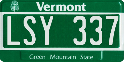 VT license plate LSY337