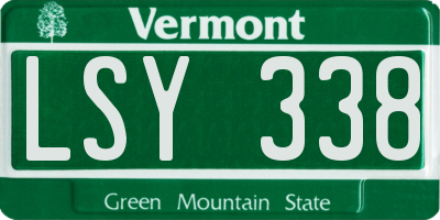 VT license plate LSY338