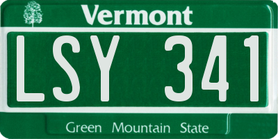 VT license plate LSY341