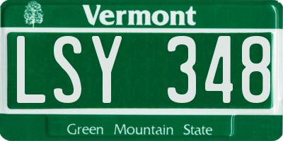 VT license plate LSY348