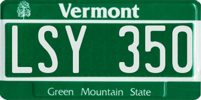 VT license plate LSY350