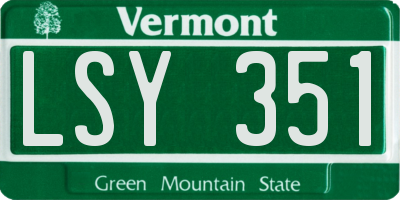 VT license plate LSY351