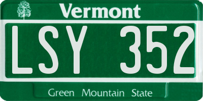 VT license plate LSY352