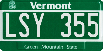 VT license plate LSY355