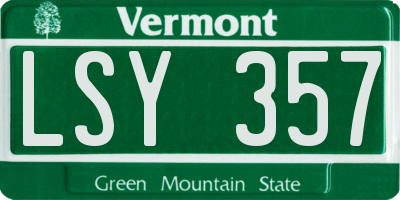 VT license plate LSY357