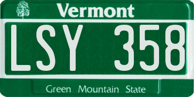 VT license plate LSY358