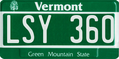 VT license plate LSY360