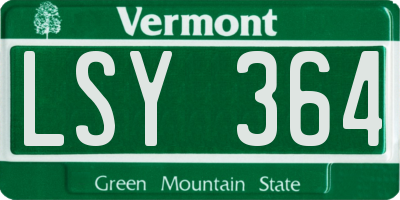 VT license plate LSY364