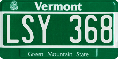 VT license plate LSY368