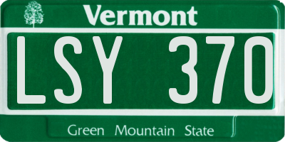 VT license plate LSY370