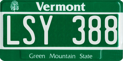VT license plate LSY388