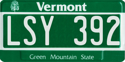 VT license plate LSY392