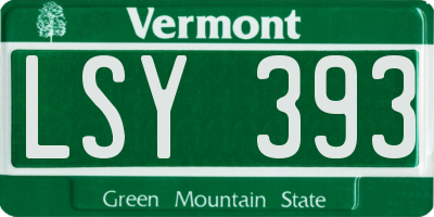 VT license plate LSY393