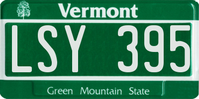 VT license plate LSY395