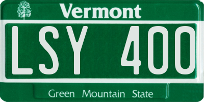 VT license plate LSY400