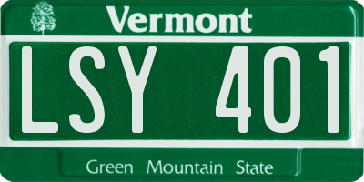 VT license plate LSY401