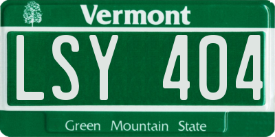 VT license plate LSY404